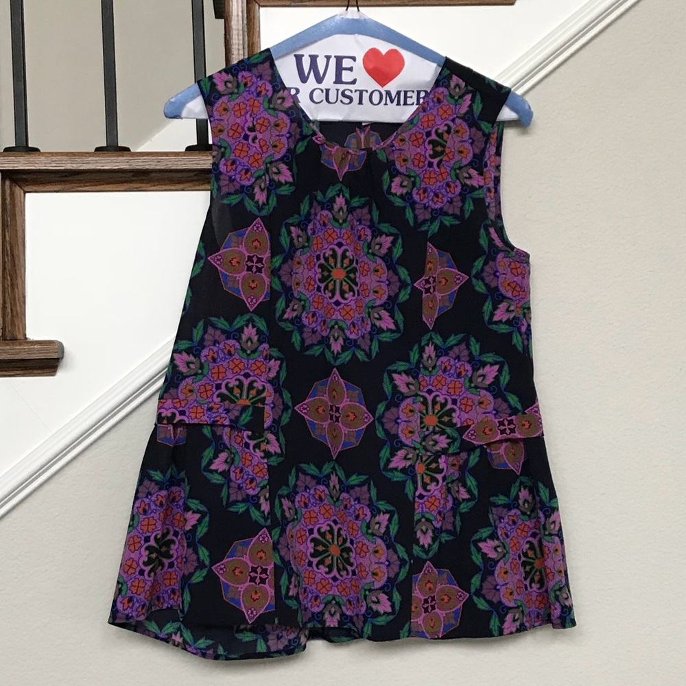 J Crew Floral Peplum Hem Blouse